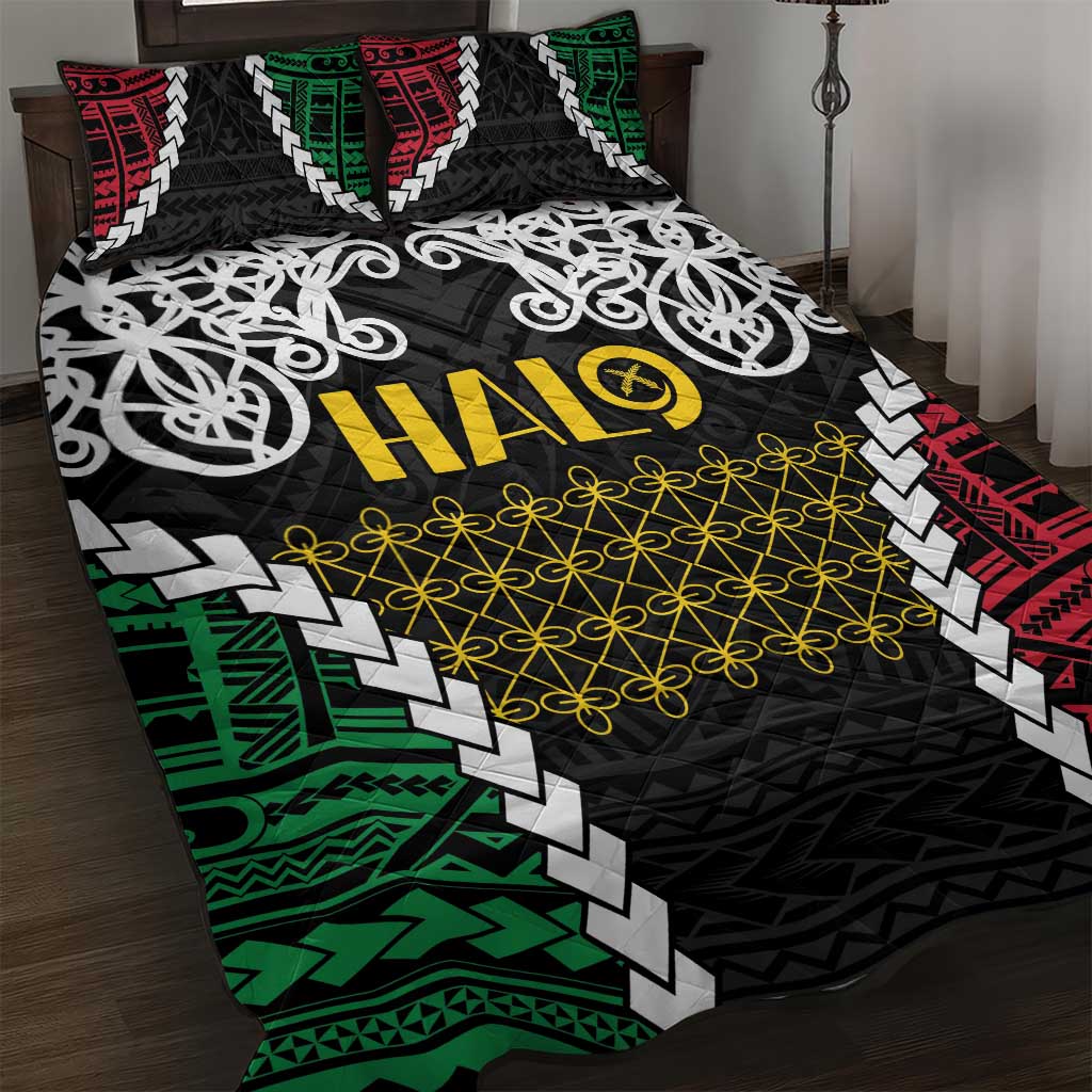 Halo Vanuatu Pride Quilt Bed Set Vanuatuan Sand Drawing Pattern