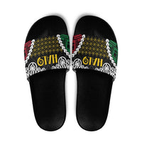 Halo Vanuatu Pride Slide Sandals Vanuatuan Sand Drawing Pattern - Polynesian Pride