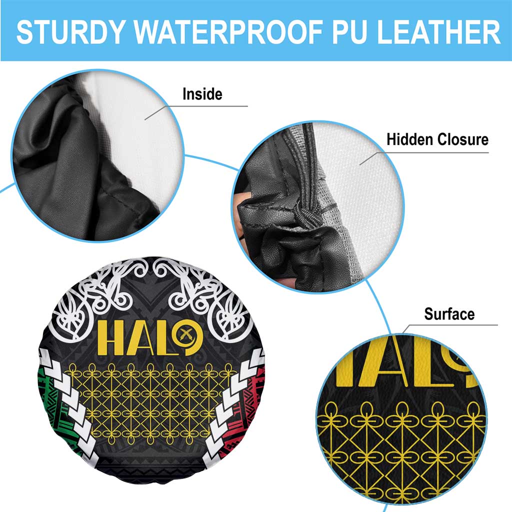 Halo Vanuatu Pride Spare Tire Cover Vanuatuan Sand Drawing Pattern