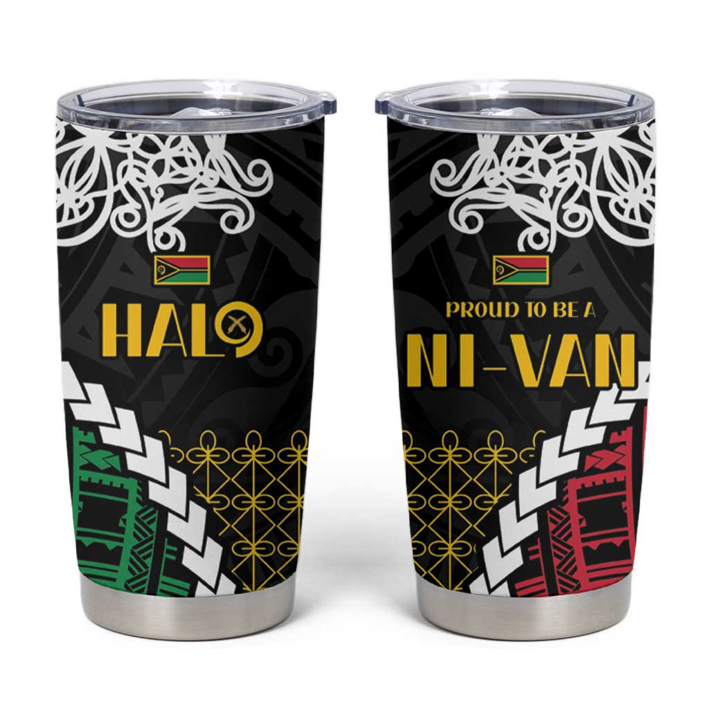 Halo Vanuatu Pride Tumbler Cup Vanuatuan Sand Drawing Pattern