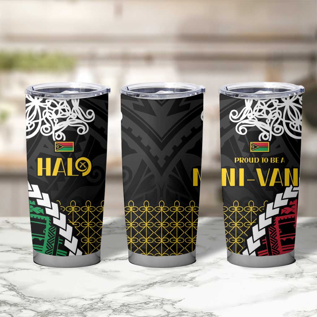 Halo Vanuatu Pride Tumbler Cup Vanuatuan Sand Drawing Pattern