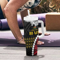 Halo Vanuatu Pride Tumbler With Handle Vanuatuan Sand Drawing Pattern