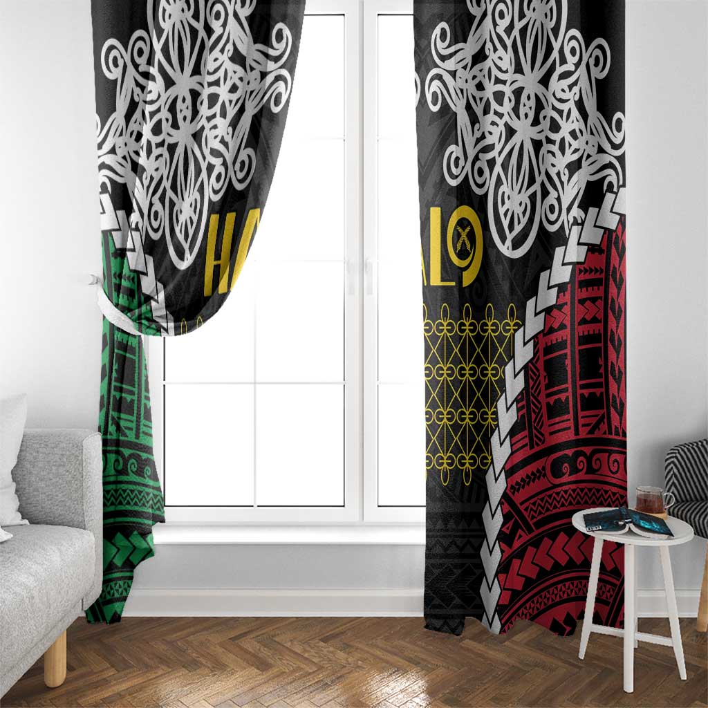 Halo Vanuatu Pride Window Curtain Vanuatuan Sand Drawing Pattern