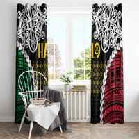 Halo Vanuatu Pride Window Curtain Vanuatuan Sand Drawing Pattern