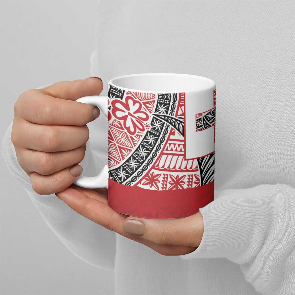 Malo e lelei Tonga Ceramic Mug Ngatu Tokelau Feletoa Fata Traditional Polynesian Pattern - Polynesian Pride