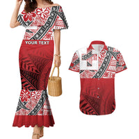 Malo e lelei Tonga Couples Matching Mermaid Dress and Hawaiian Shirt Ngatu Tokelau Feletoa Fata Traditional Polynesian Pattern