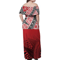 Malo e lelei Tonga Family Matching Off Shoulder Maxi Dress and Hawaiian Shirt Ngatu Tokelau Feletoa Fata Traditional Polynesian Pattern