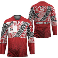 Malo e lelei Tonga Hockey Jersey Ngatu Tokelau Feletoa Fata Traditional Polynesian Pattern - Polynesian Pride