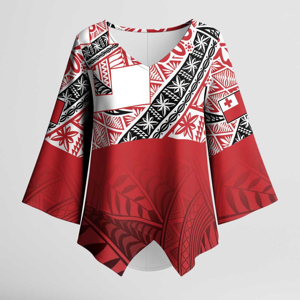 Malo e lelei Tonga Kimono Sleeve Blouse Ngatu Tokelau Feletoa Fata Traditional Polynesian Pattern - Polynesian Pride