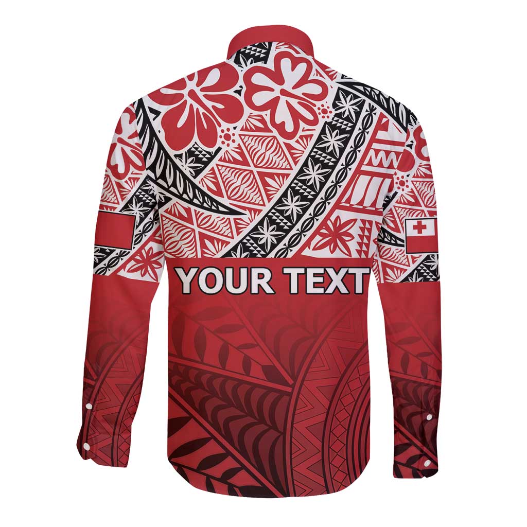Malo e lelei Tonga Long Sleeve Button Shirt Ngatu Tokelau Feletoa Fata Traditional Polynesian Pattern
