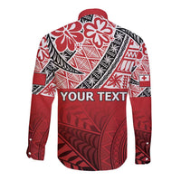 Malo e lelei Tonga Long Sleeve Button Shirt Ngatu Tokelau Feletoa Fata Traditional Polynesian Pattern