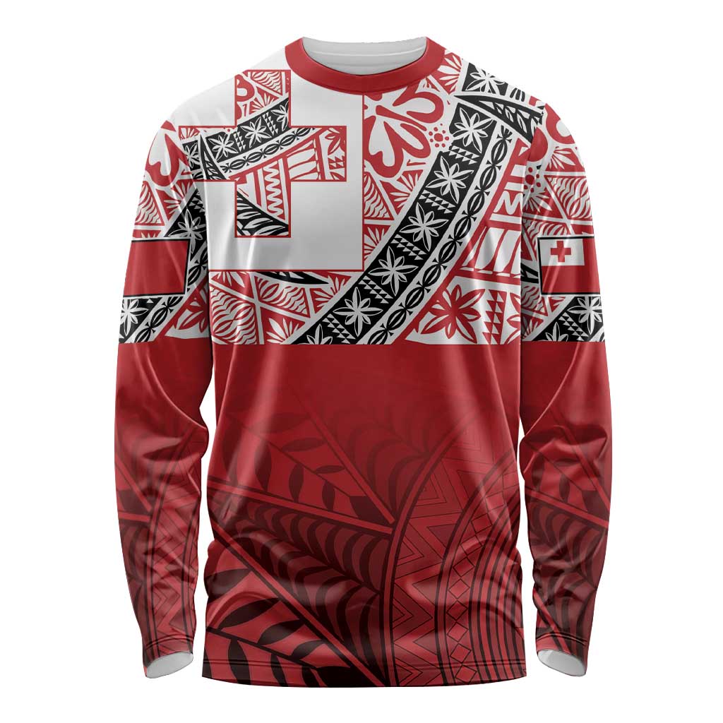 Malo e lelei Tonga Long Sleeve Shirt Ngatu Tokelau Feletoa Fata Traditional Polynesian Pattern