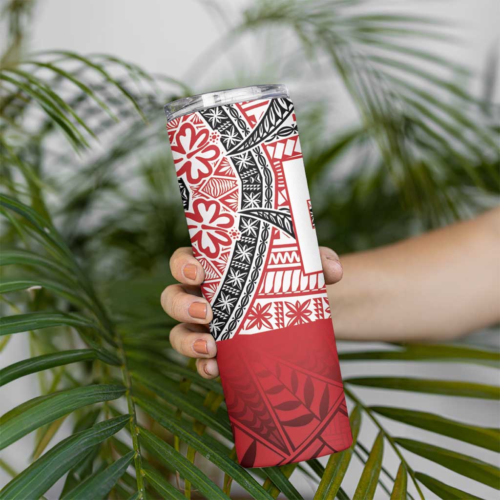 Malo e lelei Tonga Skinny Tumbler Ngatu Tokelau Feletoa Fata Traditional Polynesian Pattern
