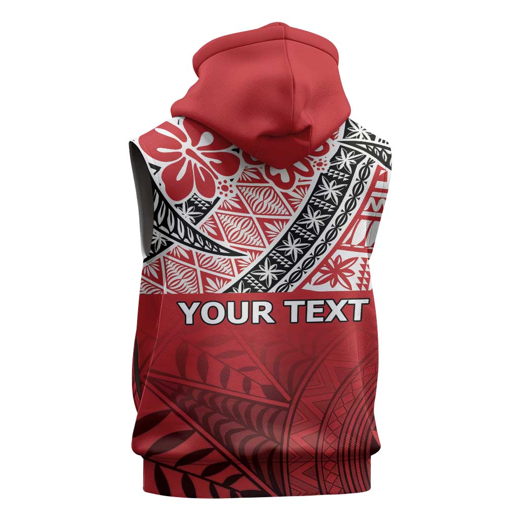 Malo e lelei Tonga Sleeveless Hoodie Ngatu Tokelau Feletoa Fata Traditional Polynesian Pattern - Polynesian Pride