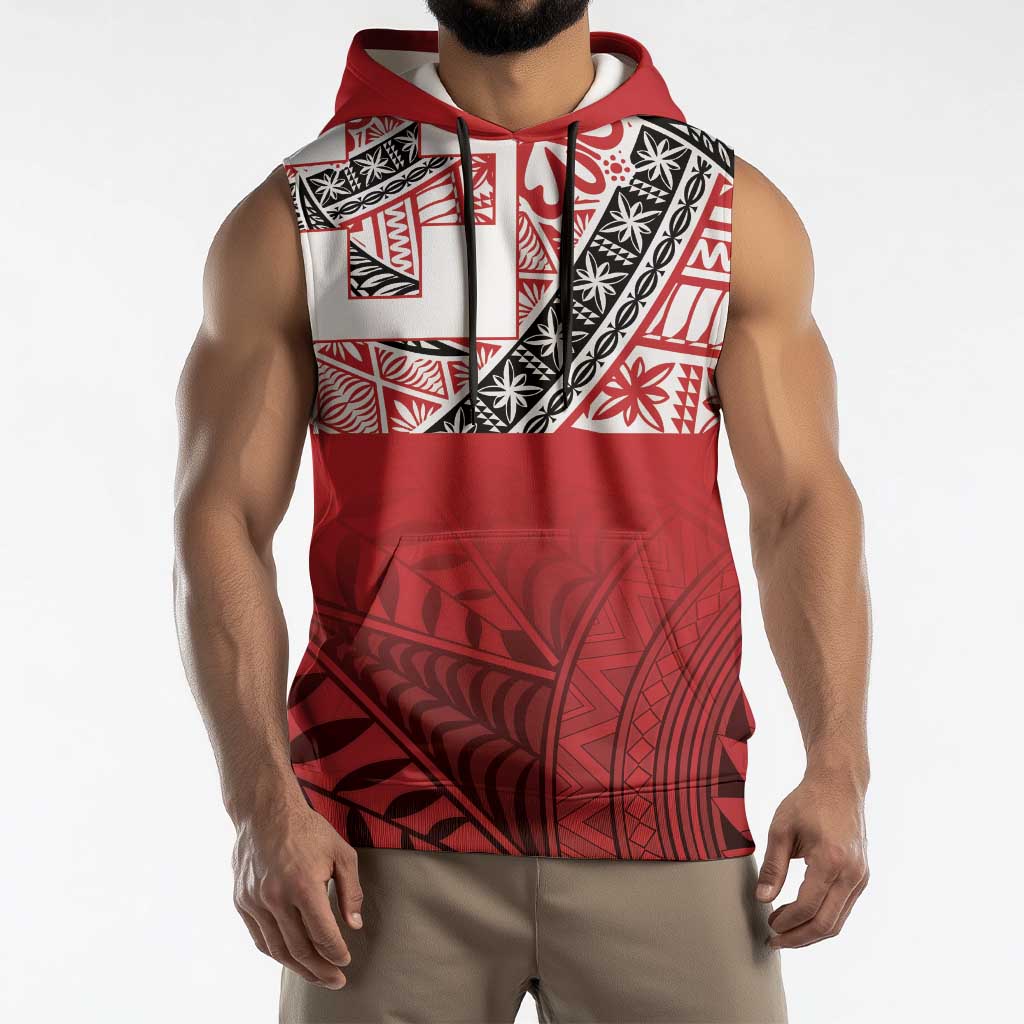 Malo e lelei Tonga Sleeveless Hoodie Ngatu Tokelau Feletoa Fata Traditional Polynesian Pattern - Polynesian Pride