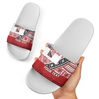 Malo e lelei Tonga Slide Sandals Ngatu Tokelau Feletoa Fata Traditional Polynesian Pattern - Polynesian Pride