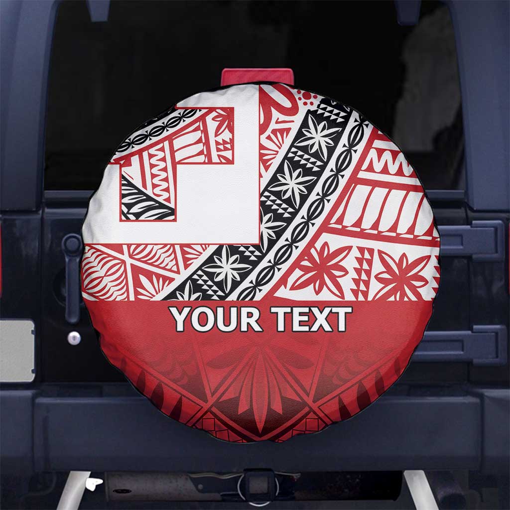 Malo e lelei Tonga Spare Tire Cover Ngatu Tokelau Feletoa Fata Traditional Polynesian Pattern