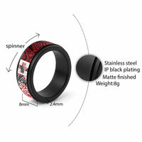 Malo e lelei Tonga Spinner Ring Ngatu Tokelau Feletoa Fata Traditional Polynesian Pattern - Polynesian Pride