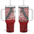 Malo e lelei Tonga Tumbler With Handle Ngatu Tokelau Feletoa Fata Traditional Polynesian Pattern