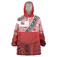 Malo e lelei Tonga Wearable Blanket Hoodie Ngatu Tokelau Feletoa Fata Traditional Polynesian Pattern