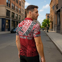 Malo e lelei Tonga Zipper Polo Shirt Ngatu Tokelau Feletoa Fata Traditional Polynesian Pattern - Polynesian Pride