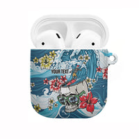 Hawaii Santa Skeleton Surfing Personalized AirPods Case Mele Kalikimaka i Iulai!