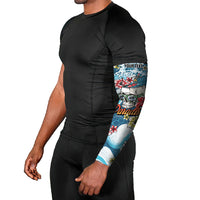 Hawaii Santa Skeleton Surfing Personalized Arm Sleeves Mele Kalikimaka i Iulai!