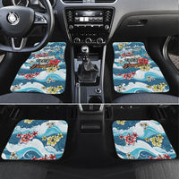 Hawaii Santa Skeleton Surfing Personalized Car Mats Mele Kalikimaka i Iulai!