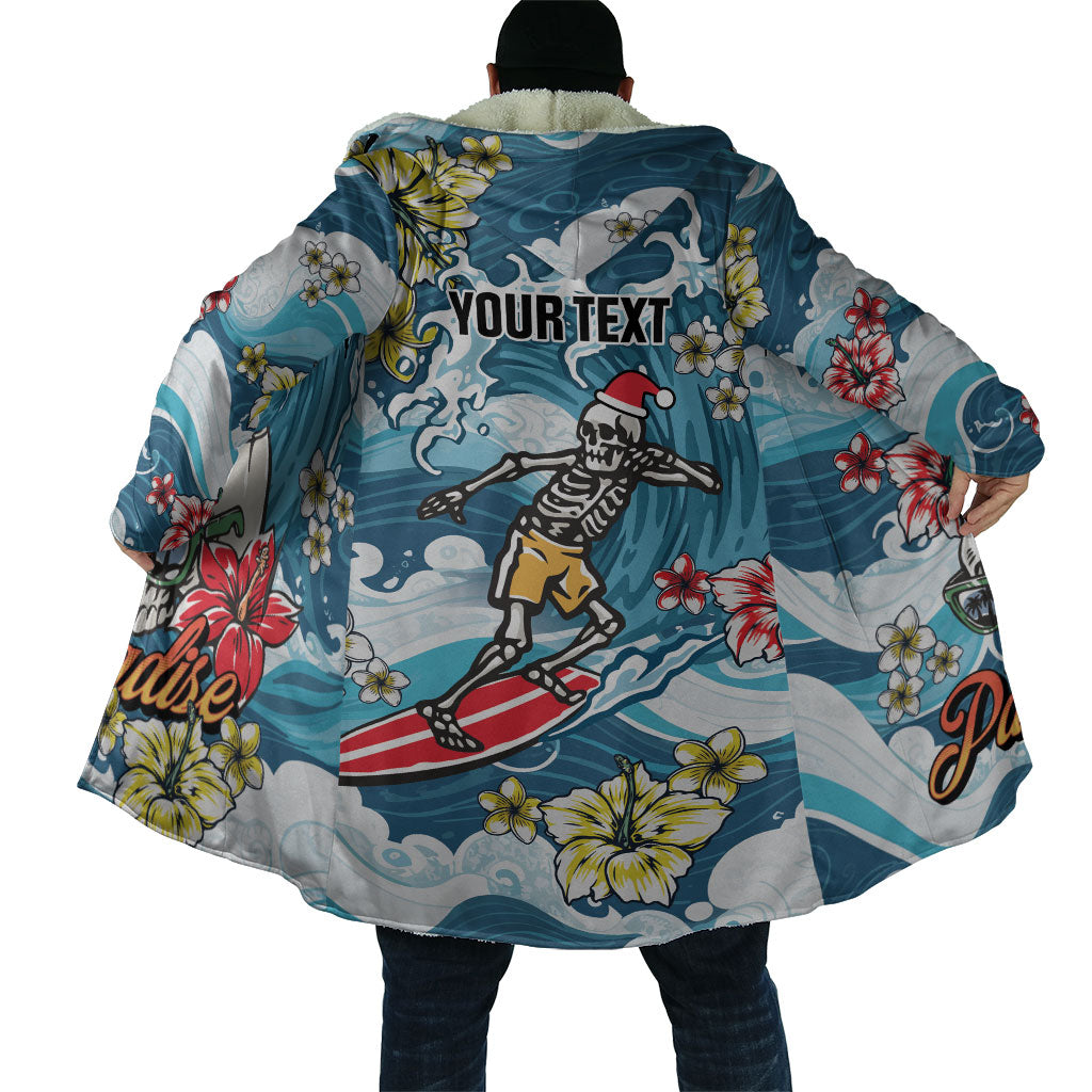 Hawaii Santa Skeleton Surfing Personalized Cloak Mele Kalikimaka i Iulai!