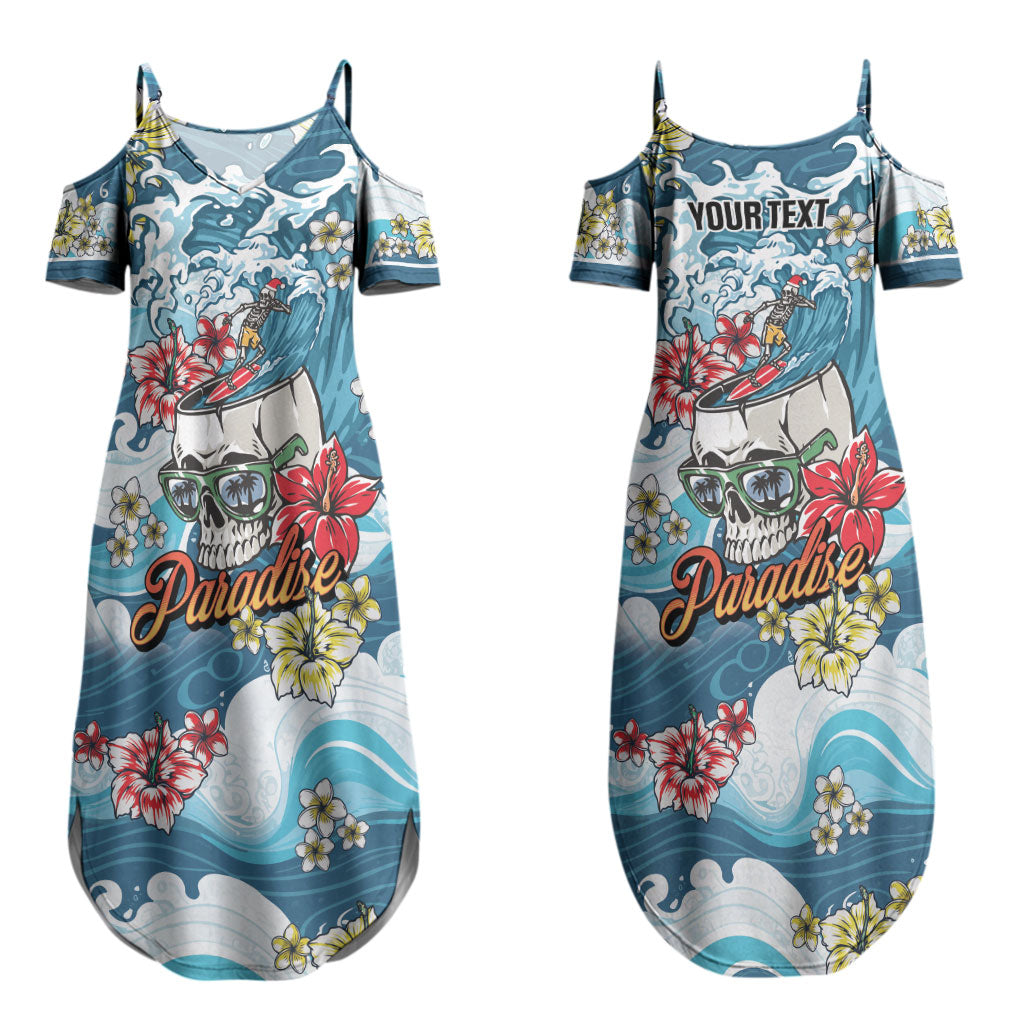Hawaii Santa Skeleton Surfing Personalized Couples Matching Summer Maxi Dress and Hawaiian Shirt Mele Kalikimaka i Iulai! LT9 - Polynesian Pride