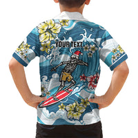 Hawaii Santa Skeleton Surfing Personalized Family Matching Mermaid Dress and Hawaiian Shirt Mele Kalikimaka i Iulai! LT9 - Polynesian Pride
