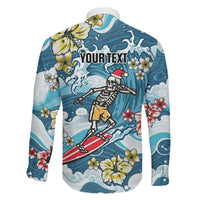 Hawaii Santa Skeleton Surfing Personalized Family Matching Summer Maxi Dress and Hawaiian Shirt Mele Kalikimaka i Iulai! LT9 - Polynesian Pride