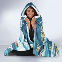 Hawaii Santa Skeleton Surfing Personalized Hooded Blanket Mele Kalikimaka i Iulai!