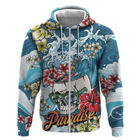 Hawaii Santa Skeleton Surfing Personalized Hoodie Mele Kalikimaka i Iulai!
