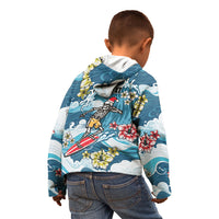 Hawaii Santa Skeleton Surfing Personalized Kid Hoodie Mele Kalikimaka i Iulai! LT9 - Polynesian Pride