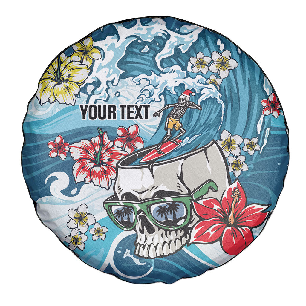 Hawaii Santa Skeleton Surfing Personalized Spare Tire Cover Mele Kalikimaka i Iulai! LT9 - Polynesian Pride