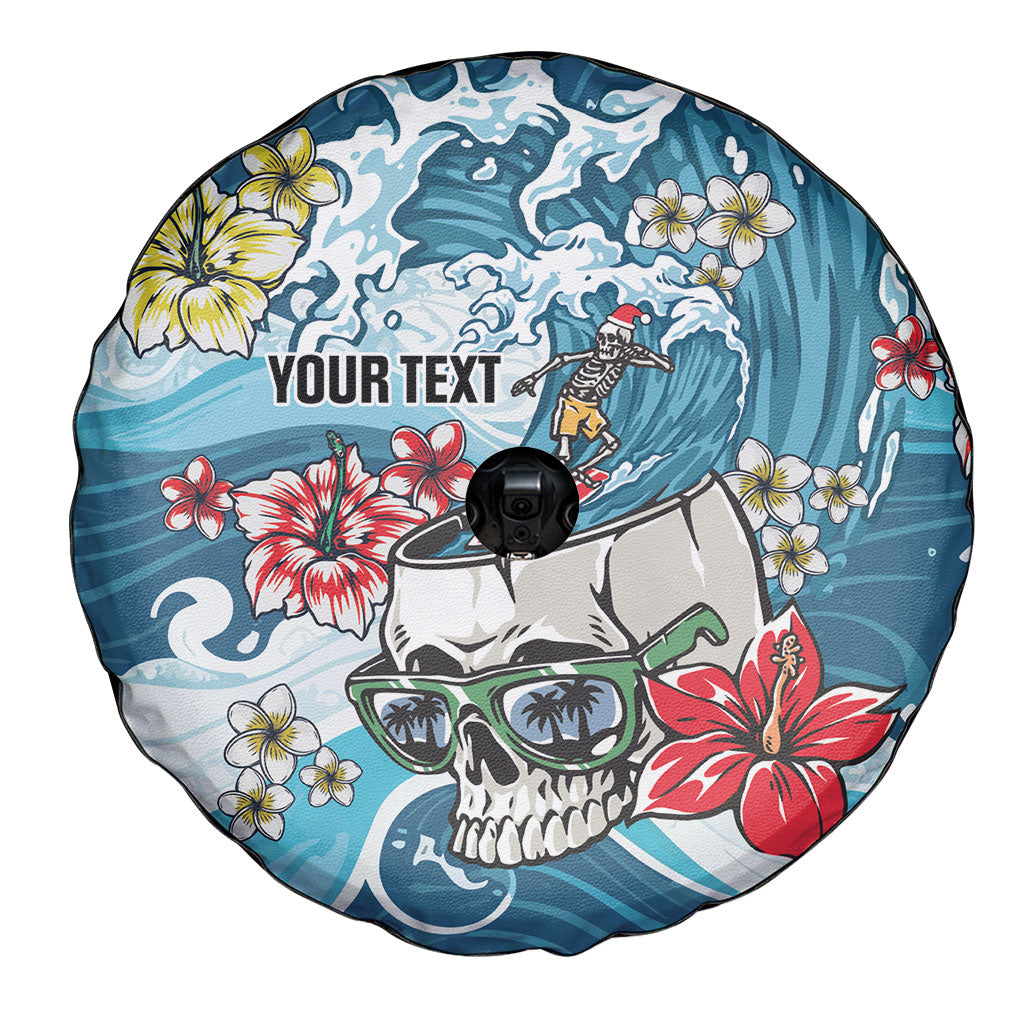 Hawaii Santa Skeleton Surfing Personalized Spare Tire Cover Mele Kalikimaka i Iulai! LT9 - Polynesian Pride