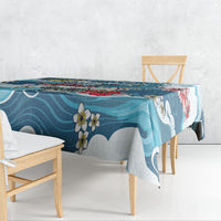 Hawaii Santa Skeleton Surfing Personalized Tablecloth Mele Kalikimaka i Iulai!