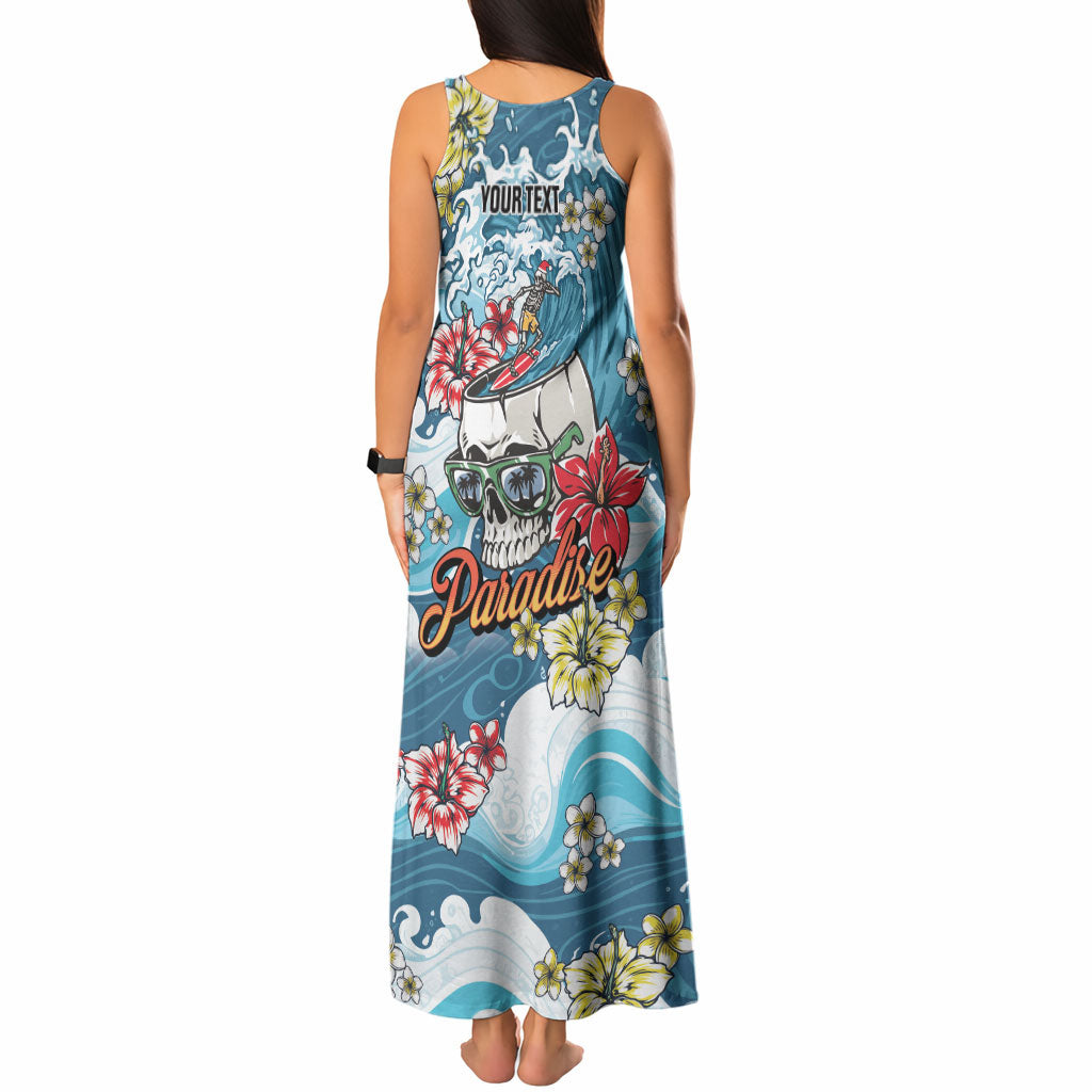 Hawaii Santa Skeleton Surfing Personalized Tank Maxi Dress Mele Kalikimaka i Iulai! LT9 - Polynesian Pride