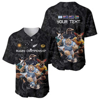Custom Rugby Southern Hemisphere Baseball Jersey Argentina AUNZ South Africa Mascot Black LT9 - Polynesian Pride