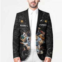 Custom Rugby Southern Hemisphere Blazer Argentina AUNZ South Africa Mascot Black - Polynesian Pride
