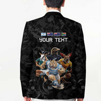 Custom Rugby Southern Hemisphere Blazer Argentina AUNZ South Africa Mascot Black - Polynesian Pride