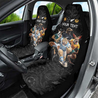Custom Rugby Southern Hemisphere Car Seat Cover Argentina AUNZ South Africa Mascot Black - Polynesian Pride