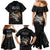 Custom Rugby Southern Hemisphere Family Matching Mermaid Dress and Hawaiian Shirt Argentina AUNZ South Africa Mascot Black - Polynesian Pride