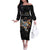 Custom Rugby Southern Hemisphere Off The Shoulder Long Sleeve Dress Argentina AUNZ South Africa Mascot Black - Polynesian Pride
