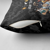 Custom Rugby Southern Hemisphere Pillow Cover Argentina AUNZ South Africa Mascot Black - Polynesian Pride