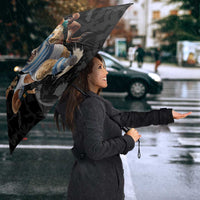 Custom Rugby Southern Hemisphere Umbrella Argentina AUNZ South Africa Mascot Black - Polynesian Pride