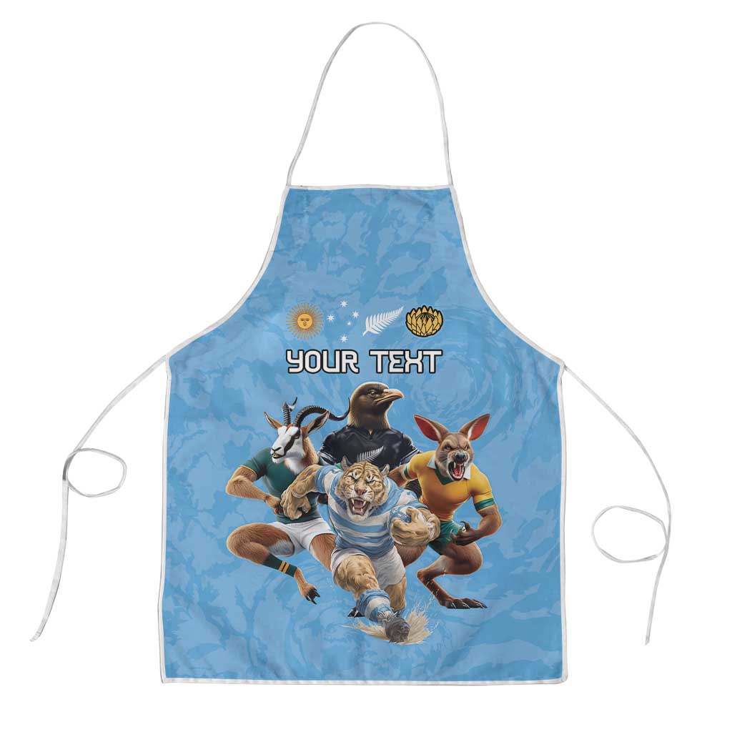 Custom Rugby Southern Hemisphere Apron Argentina AUNZ South Africa Mascot Blue - Polynesian Pride