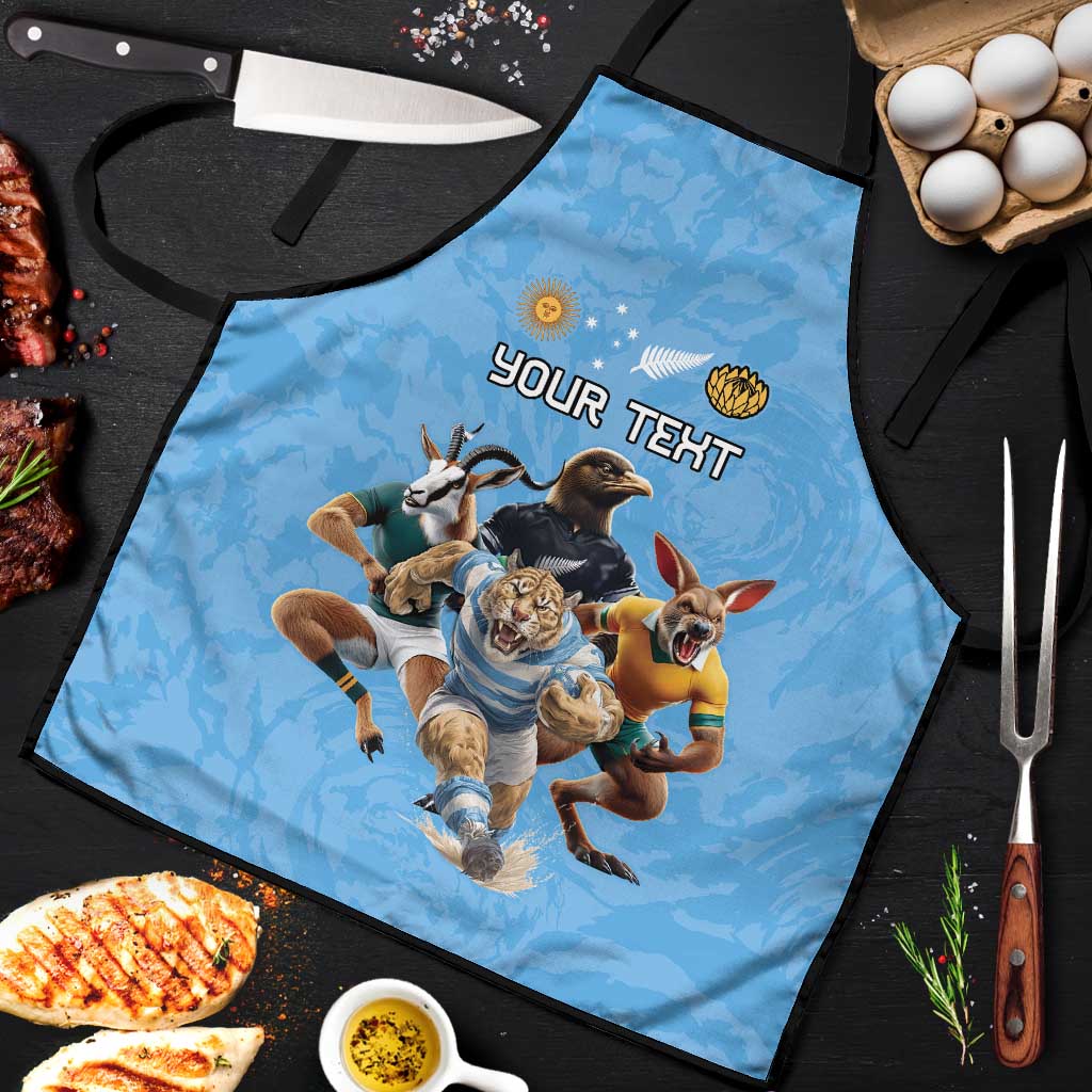 Custom Rugby Southern Hemisphere Apron Argentina AUNZ South Africa Mascot Blue - Polynesian Pride