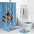 Custom Rugby Southern Hemisphere Bathroom Set Argentina AUNZ South Africa Mascot Blue - Polynesian Pride